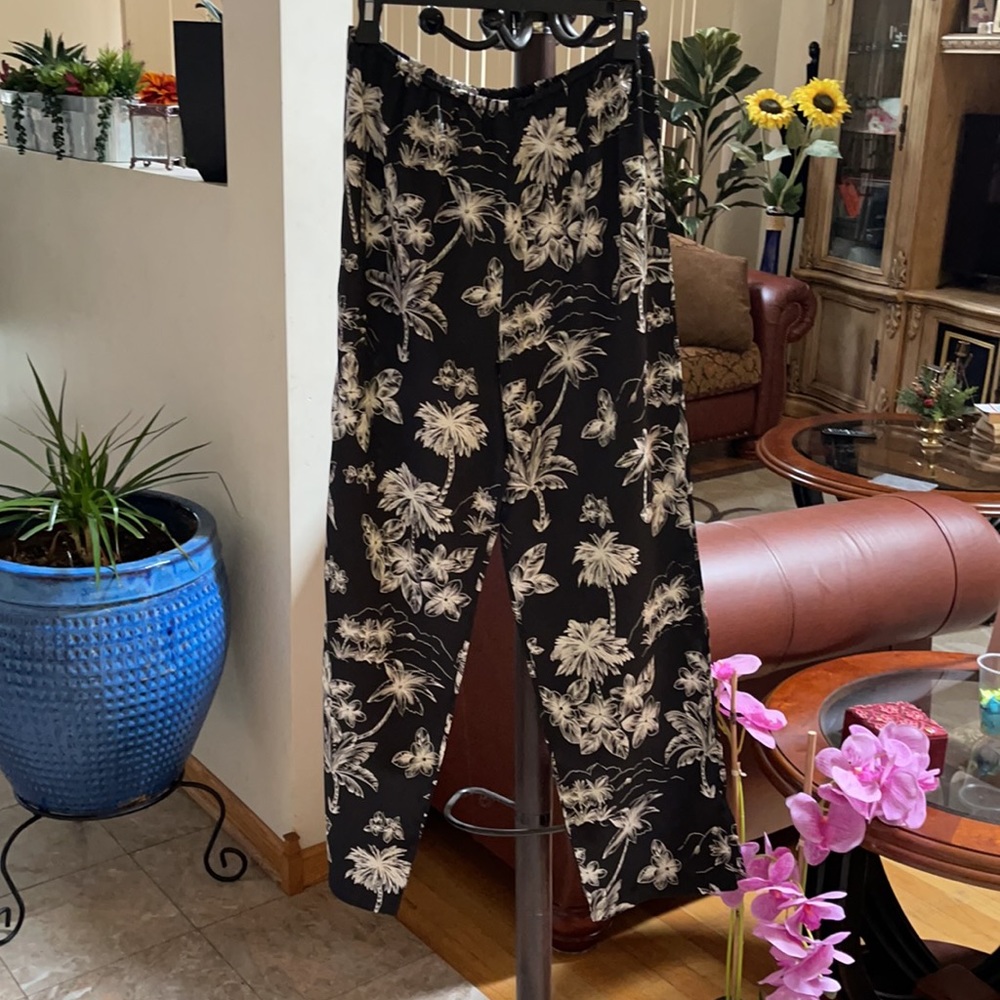 Palm satin pants pijama